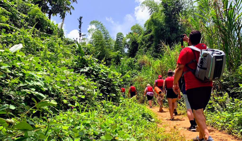 tourists on the trail